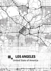 Los Angeles map using gray gradient color