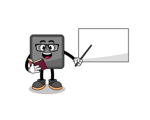 Mascot cartoon of keyboard control button teacher