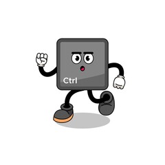 Fototapeta premium running keyboard control button mascot illustration