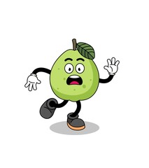 slipping guava mascot illustration