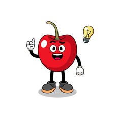 cherry cartoon with get an idea pose