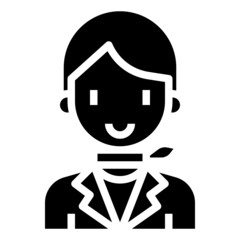 AIR HOSTESS glyph icon,linear,outline,graphic,illustration
