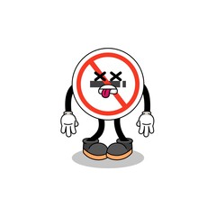 no smoking sign mascot illustration is dead