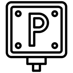 PARKING line icon,linear,outline,graphic,illustration