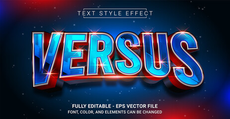 Versus Text Style Effect. Editable Graphic Text Template.
