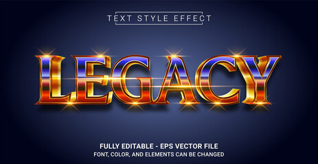 Legacy Text Style Effect. Editable Graphic Text Template. - obrazy, fototapety, plakaty