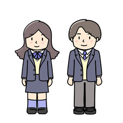 制服を着た男女のイラスト