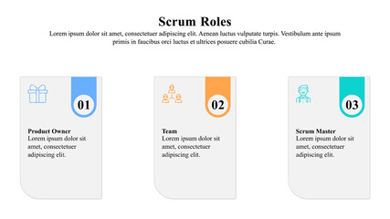 Infographic presentation template of agile scrum roles.
