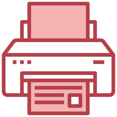 PRINTER red line icon,linear,outline,graphic,illustration