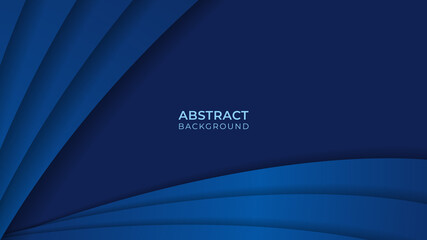 dark blue wave vector background. Abstract overlap blue template design.