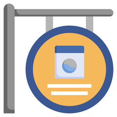 LAUNDRY SHOP flat icon,linear,outline,graphic,illustration