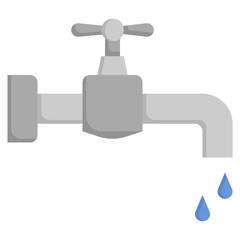 WATER TAP flat icon,linear,outline,graphic,illustration
