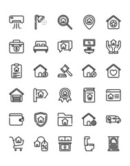 Real Estate Icon Set 30 isolated on white background