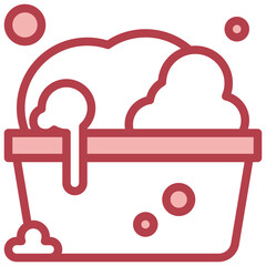 BUCKET red line icon,linear,outline,graphic,illustration