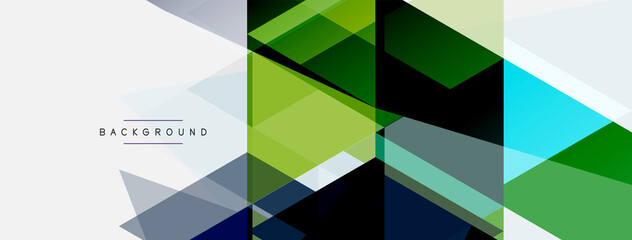 Obraz premium Color triangles composition, geometric abstract background. Techno or business concept, pattern for wallpaper, banner, background, landing page