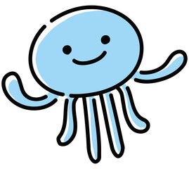 かわいいクラゲのベクターイラスト　単品