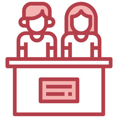 JURY red line icon,linear,outline,graphic,illustration