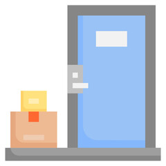 DOOR DELIVERY flat icon,linear,outline,graphic,illustration