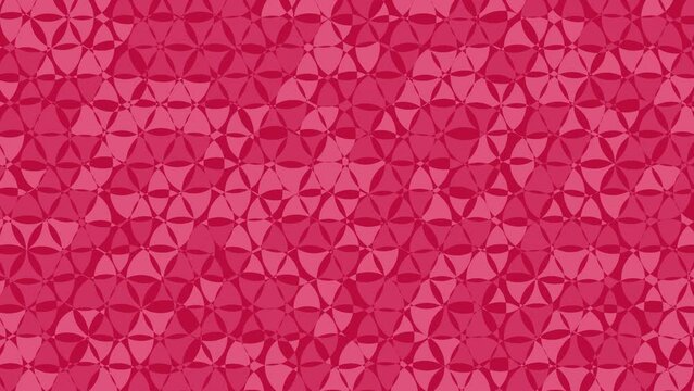 Red circles look like kaleidoscopes blowing in the wind. 4K abstract background.
