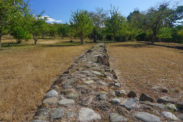 Ponce, Puerto Rico, USA: Ancient paved walkway at the Tibes Indigenous Ceremonial Center, an...