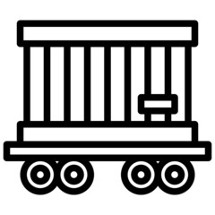 FREIGHT WAGON line icon,linear,outline,graphic,illustration