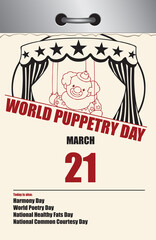 Old page calendar Puppetry Day