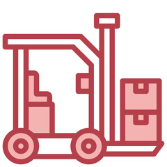 FORKLIFE red line icon,linear,outline,graphic,illustration