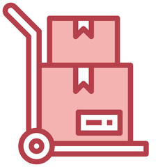 TROLLEY red line icon,linear,outline,graphic,illustration