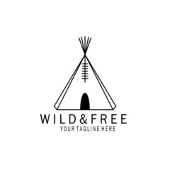 wild and free logo design, vector, illustration, line art, monoline © DafaAbdillah