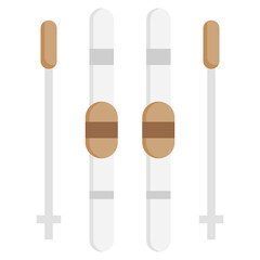 SKI flat icon,linear,outline,graphic,illustration