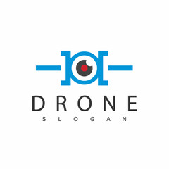 Drone Logo Design Template, Lens Photography Icon