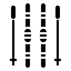 SKI glyph icon,linear,outline,graphic,illustration