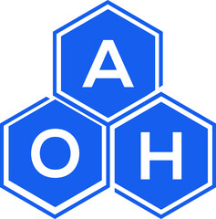 AOH letter logo design on White background. AOH creative initials letter logo concept. AOH letter design. 