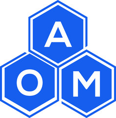 AOM letter logo design on White background. AOM creative initials letter logo concept. AOM letter design. 