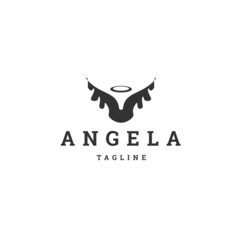Angel logo concept. Flat icon design vector template