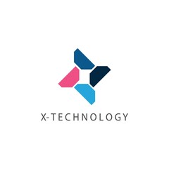 Letter X technology logo design