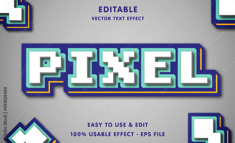 Poster pixel editable text effect with modern and simple style, usable for logo or campaign title