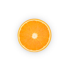 single orange slice isolated on white background