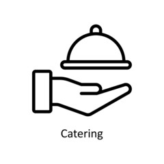 Catering vector outline icon for web isolated on white background EPS 10 file