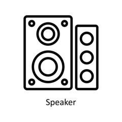 Fototapeta premium Speaker vector outline icon for web isolated on white background EPS 10 file