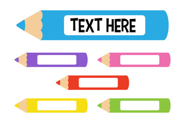 Vector Colored Pencils Name Tags