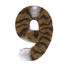 Brown Tabby Cat Themed Font Number 9