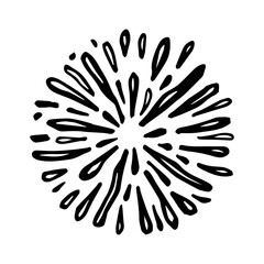 starburst hand drawn, vector illustration.
