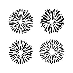 starburst hand drawn, vector illustration.