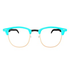 Oval glasses with blue sea frames	
