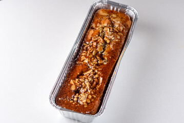 Maple cake, healthy sweet dessert. Top view.