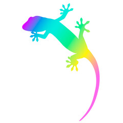 ヤモリのシルエットイラスト（白背景・ベクター・切り抜き）