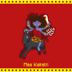 Fototapeta na wymiar Happy Navratri - Goddess Durga - Seventh Form- Maa Kalratri