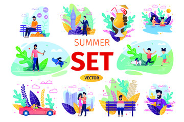 summer vector set illustration design for your project
