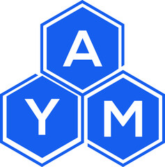 AYM letter logo design on White background. AYM creative initials letter logo concept. AYM letter design. 